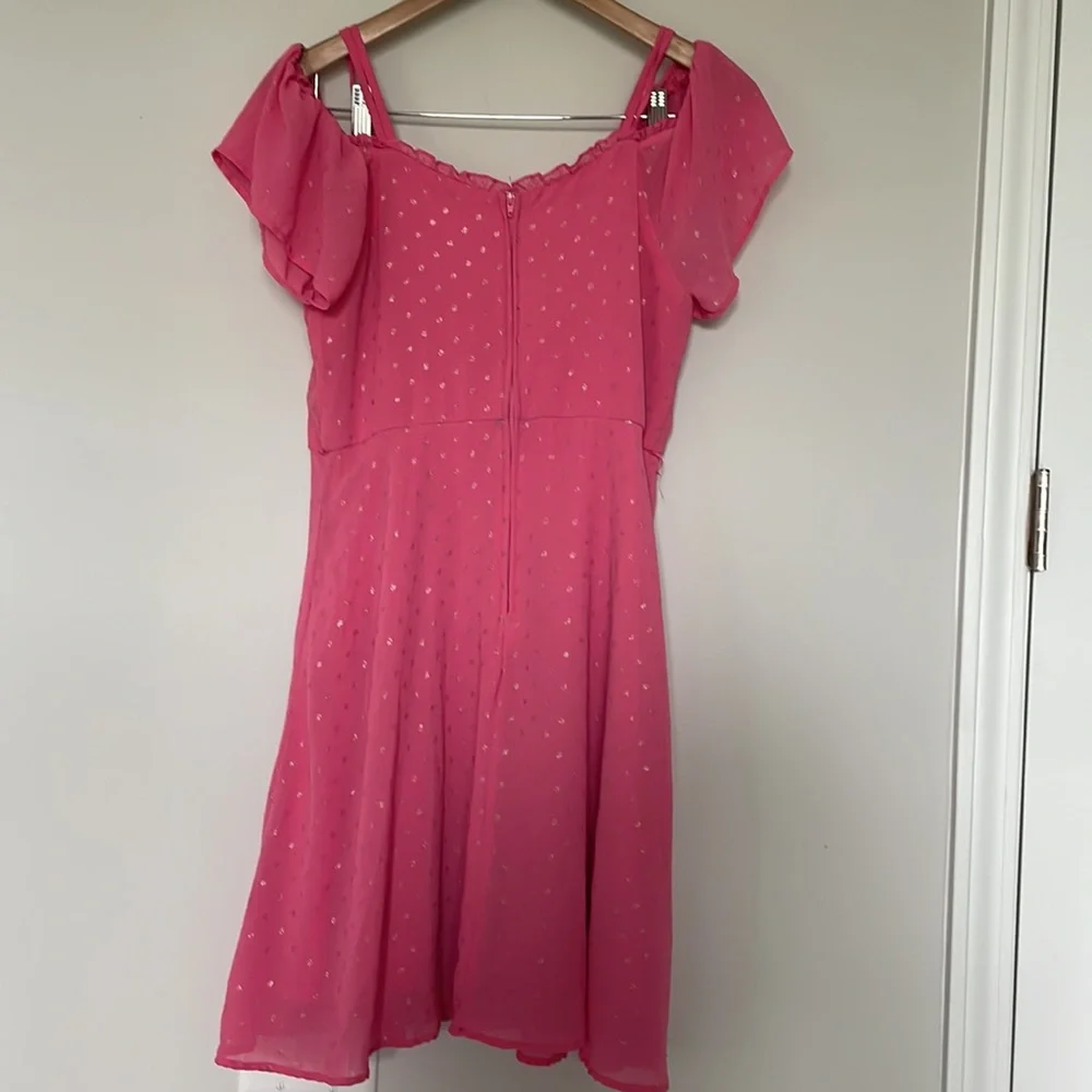 Justice Sheer Overlay Cold shoulder dress Sz 18